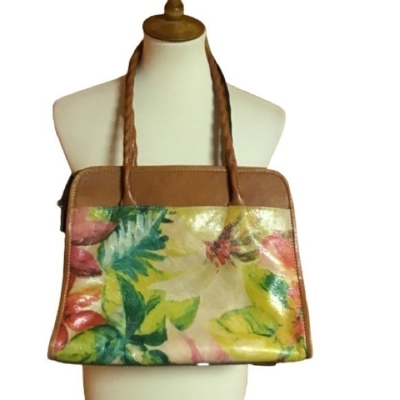 Patricia Nash Floral Leather Tote Bag Italian - Picture 2 of 12